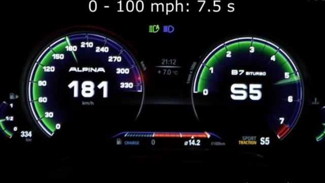2017宝马alpina b7 长轴版 608马力 0-200 km-h加速