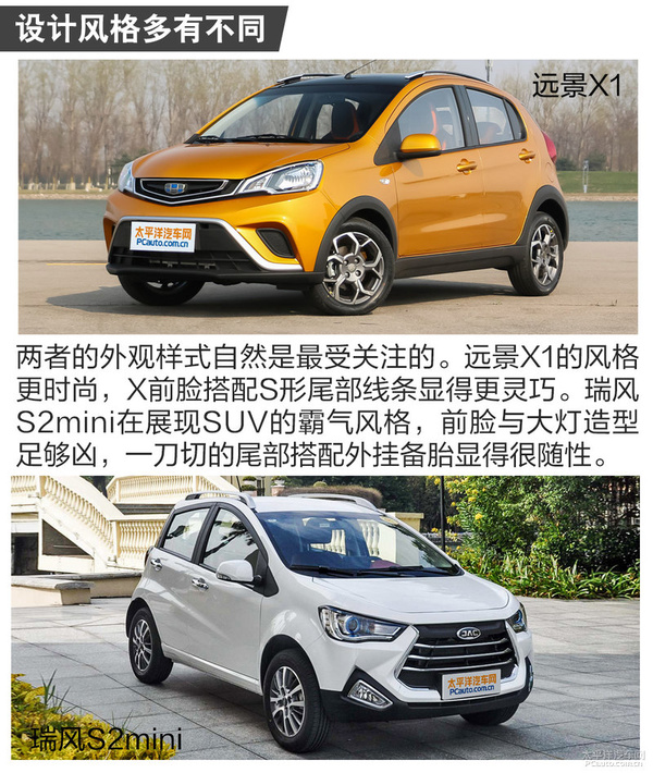 远景X1对比瑞风S2mini