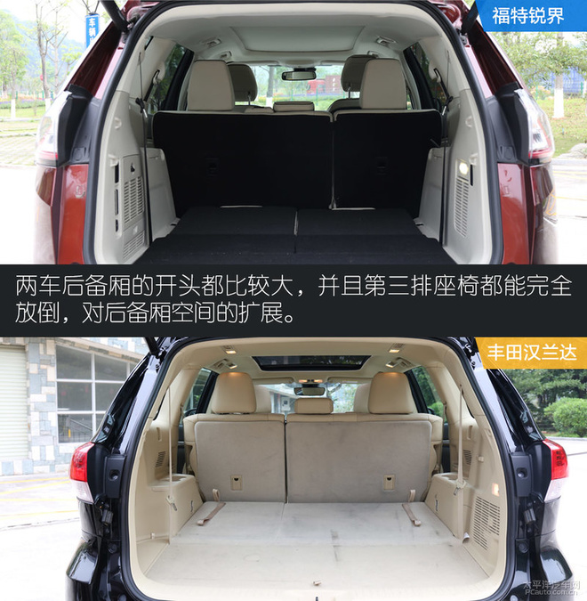 锐界和汉兰达的车身尺寸相差不大,不过从实际乘坐体验来看,锐界的