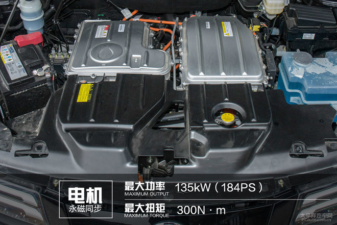 腾势500搭载一台永磁同步电动机,最大功率:135kw(184ps),最大扭矩:300