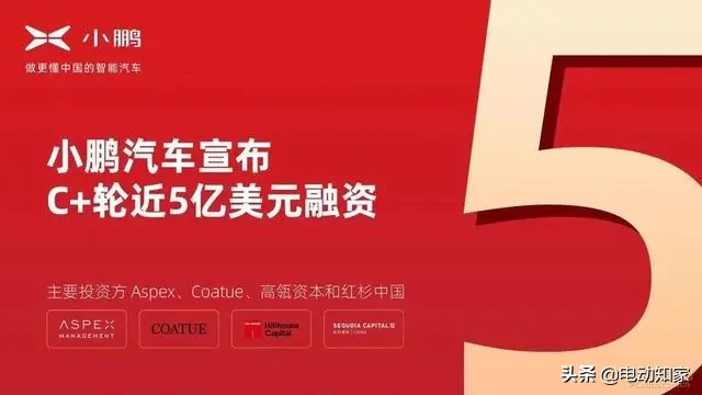 小鹏汽车再获近5亿美元融资