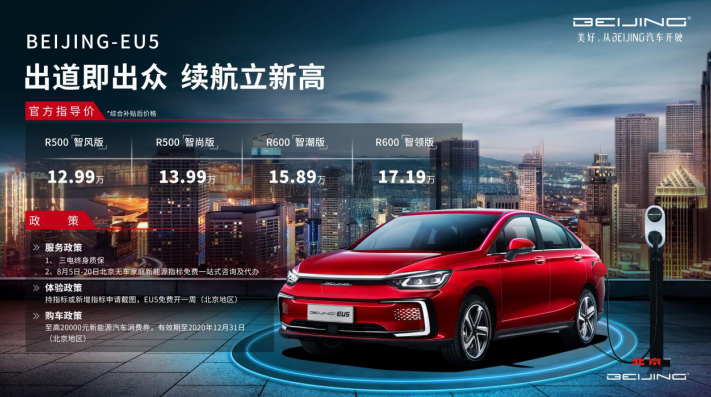 推兩種續(xù)航版本，2020款BEIJING-EU5上市