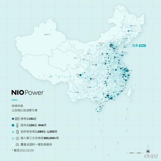 蔚来全国第191座换电站——北京鸟巢换电站投入运营