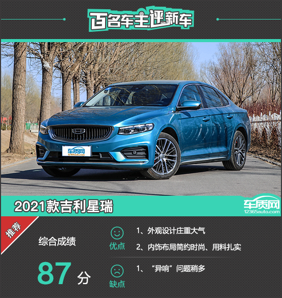 百名车主评新车:2021款吉利星瑞