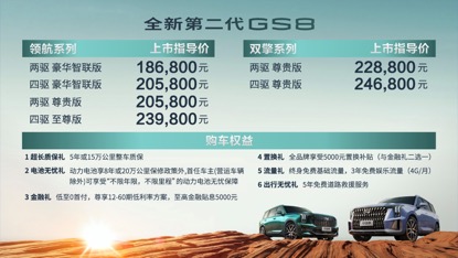性价比突出，广汽传祺全新第二代GS8王者归来，售价18.68万元起