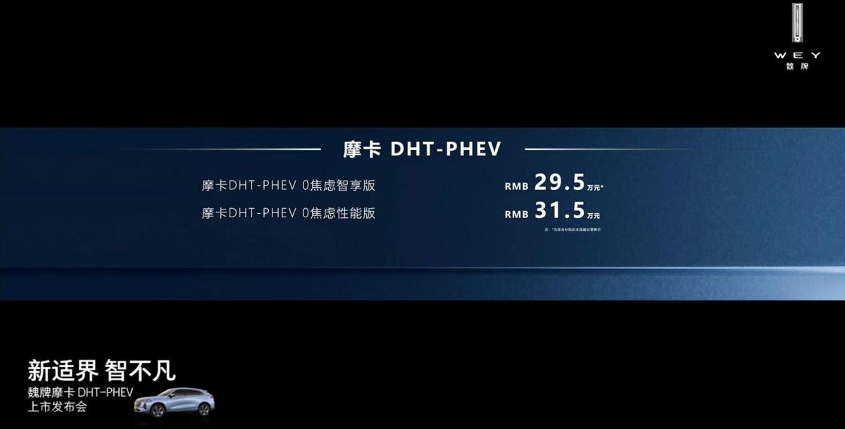 售价29.5万元-31.5万元 摩卡DHT-PHEV全球上市