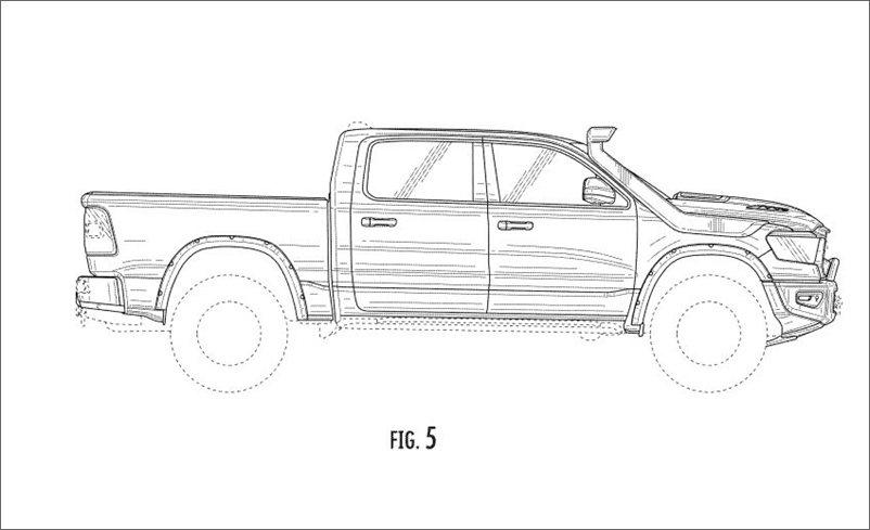 北美皮卡市场再添"露营"大将,ram 1500 otg概念车专利图公布