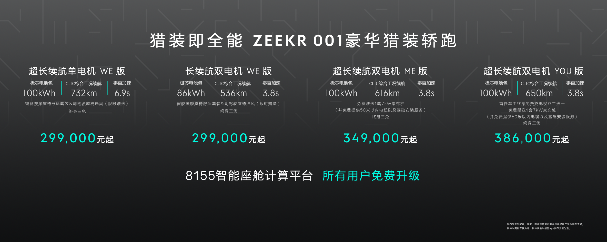 ZEEKR OS 3.0升级加持！极氪001 ME版售价34.9万元起