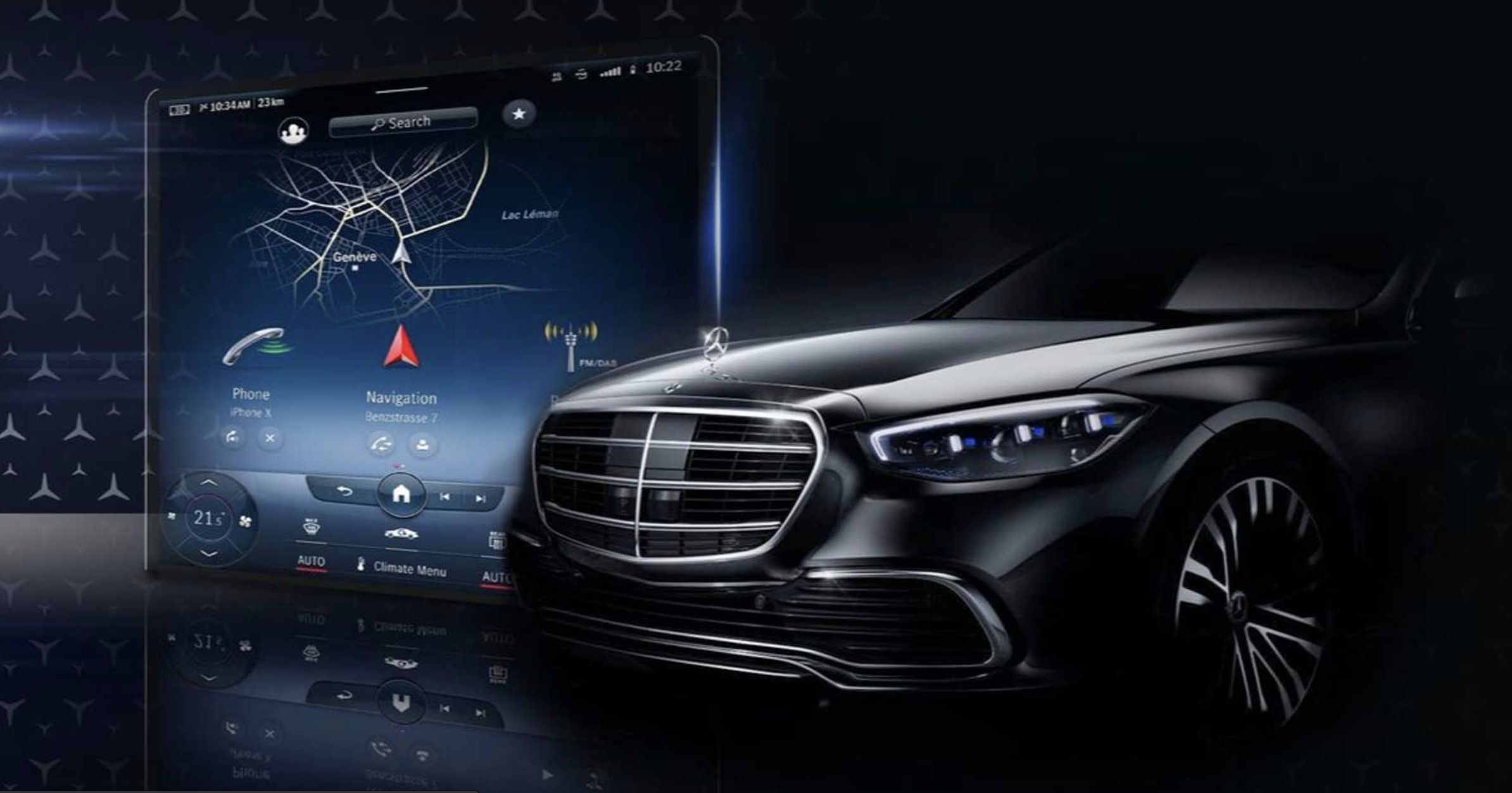全新一代奔驰S级中控预告图发布，搭载最新MBUX系统/全新UI界面