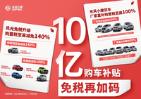 東風(fēng)小康公司推出10億購車補貼，至高減免140%購置稅