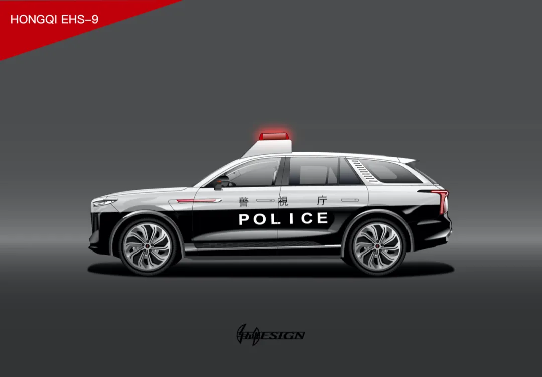 红旗EHS-9在国外做警车是什么样?气动低趴皮卡版和加长版有态度