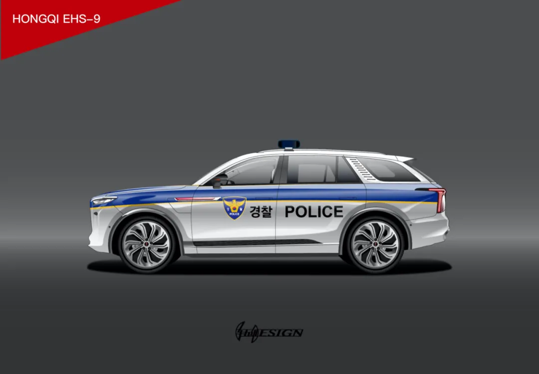 红旗EHS-9在国外做警车是什么样?气动低趴皮卡版和加长版有态度