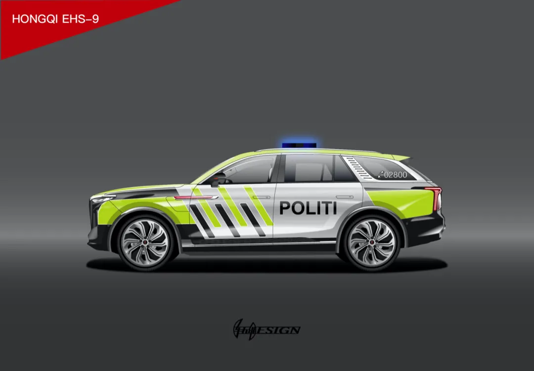 红旗EHS-9在国外做警车是什么样?气动低趴皮卡版和加长版有态度