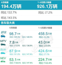 6月乘用车市场销量TOP15：特斯拉Model Y夺销量冠军