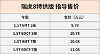 9.78萬元起 新款瑞虎8特供版上市