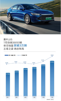 比亞迪秦plus銷量突破3萬+，這個銷量放眼行業第一梯隊