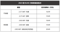 【e汽车】2023款BJ40刀锋英雄版焕新上市，16.99万起