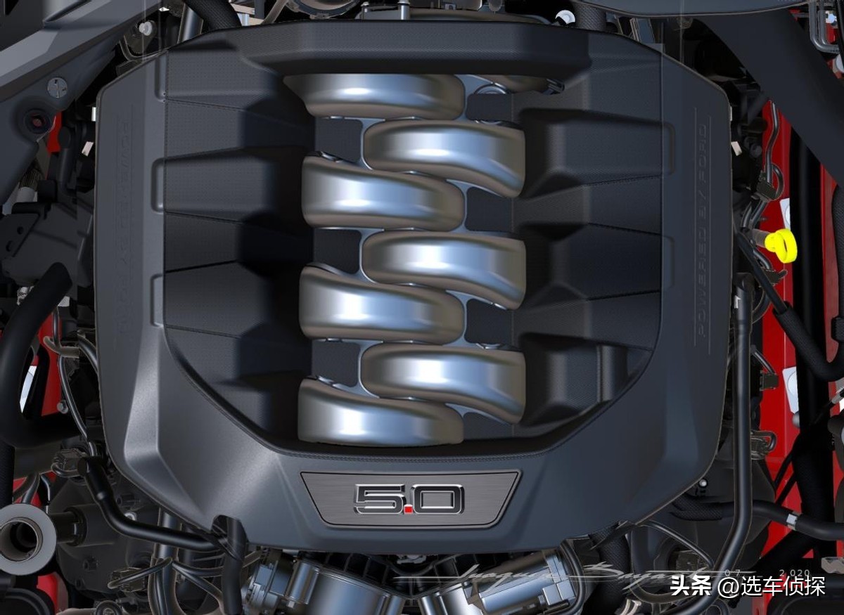 全新第七代福特野马黑马版，5.0L自吸大V8，自带一键漂移模式