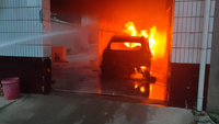 新能源电动汽车起火，孟州消防紧急扑救