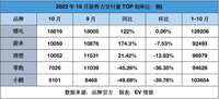 新势力10月销量：哪吒冠军依旧，“蔚小理”齐下滑