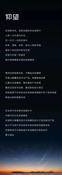 比亞迪公布高端汽車品牌定名仰望