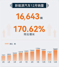 賽力斯公布12月產銷快報 全年新能源汽車銷量同比增長225.9%
