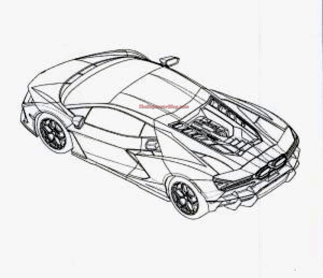 兰博基尼全新一代超跑专利图曝光，将搭载V12混动系统