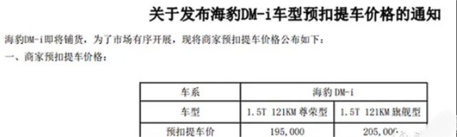 比亞迪海豹DM-i預(yù)售價曝光，與20萬級燃油轎車正面對決！