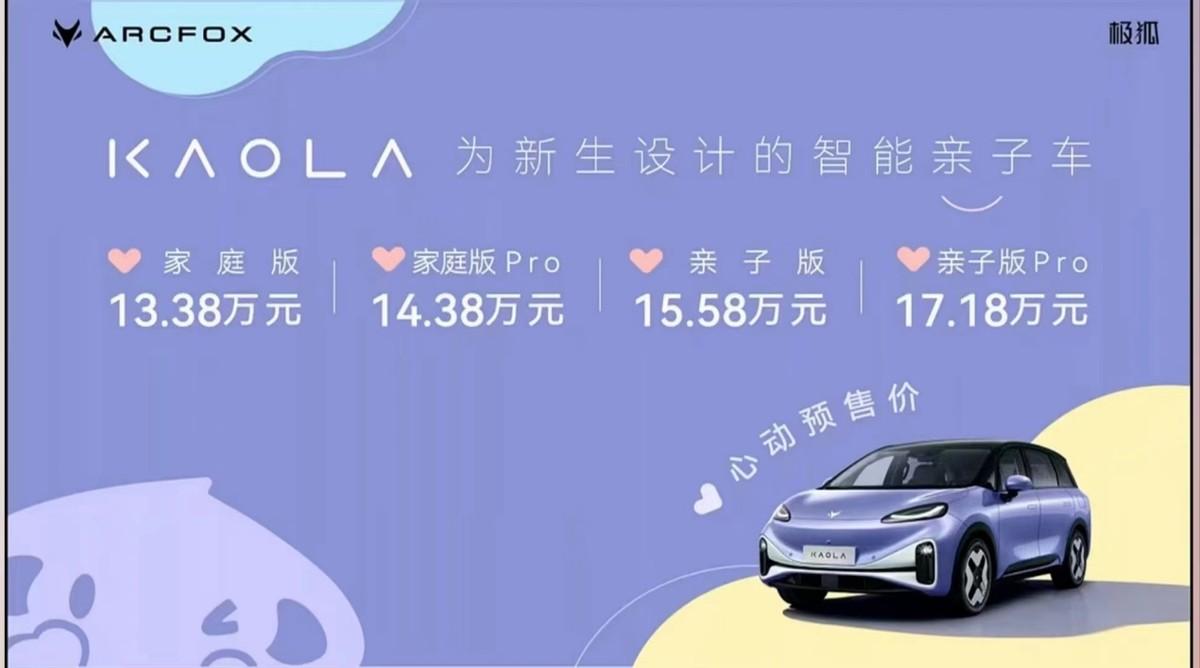 極狐汽車考拉13.38萬元起開啟預售,520意向金開啟愛的禮物