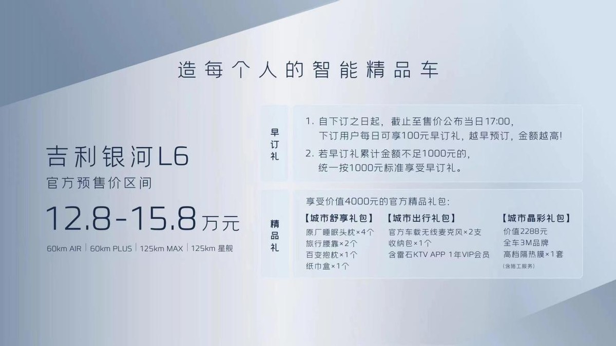 预售价12.80万起，吉利银河L6值这个价吗？