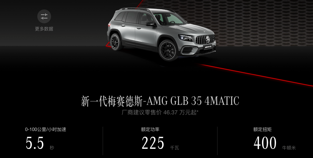 新款AMG GLB 35 4MATIC上市，外观升级、配置增加，动力更强