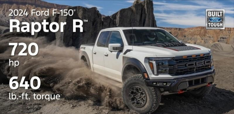 搭载5.2L V8发动机，最大马力720匹，2024款福特F-150 Raptor R上市