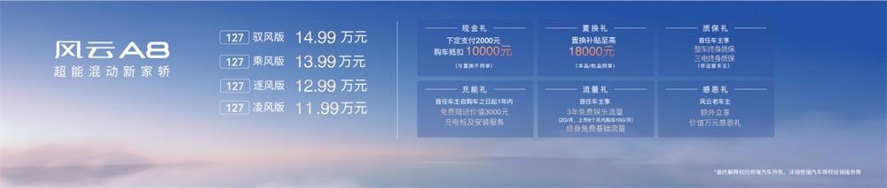 超能混动新家轿 奇瑞风云A8全球上市 售价11.99-14.99万元