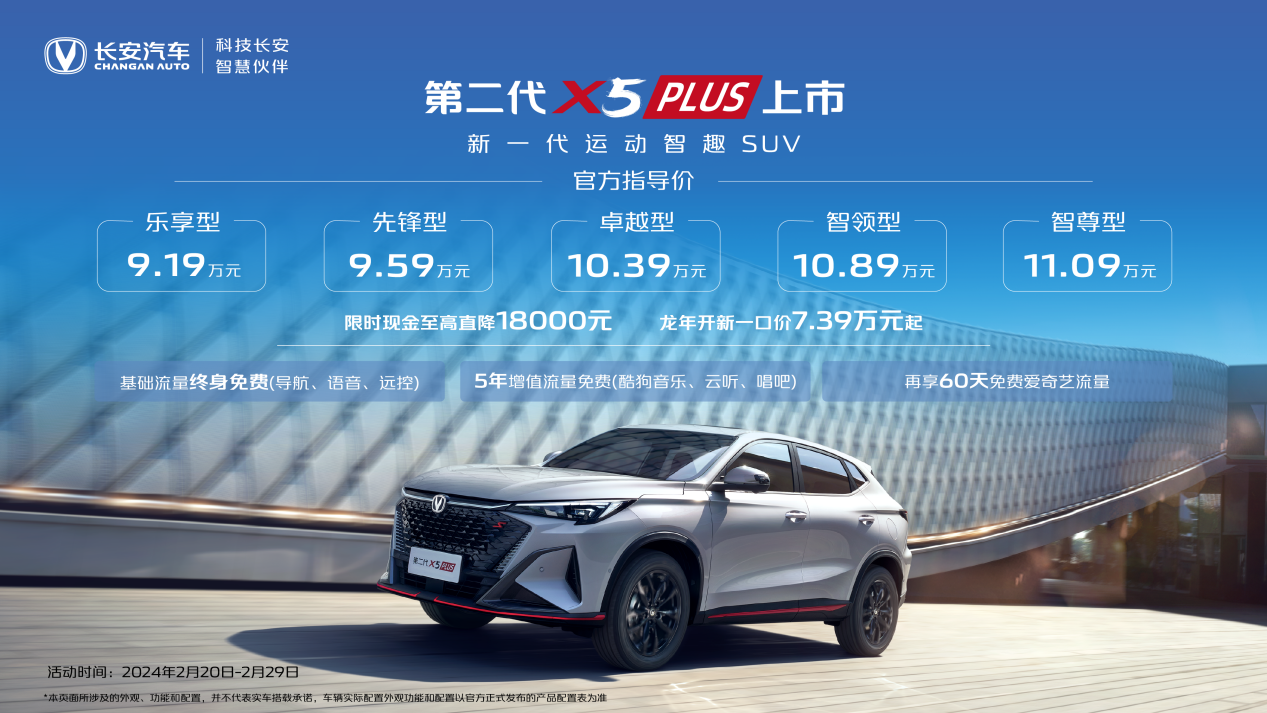 配置、價(jià)格都很驚喜，第二代長(zhǎng)安X7PLUS/X5PLUS同步上市