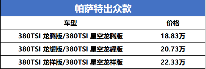 价格下调？上汽大众帕萨特2024出众款正式上市，售价18.83万起