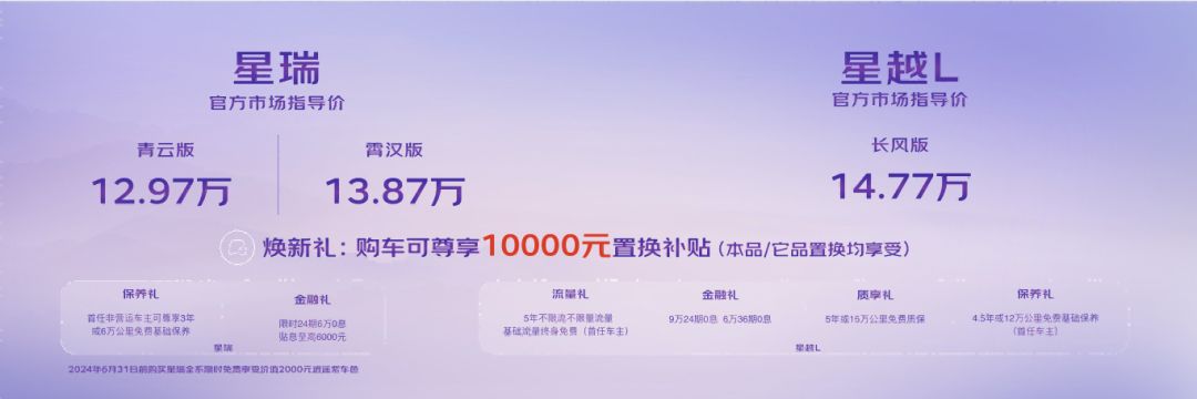 吉利中国星双车加新上市 19.97万元起