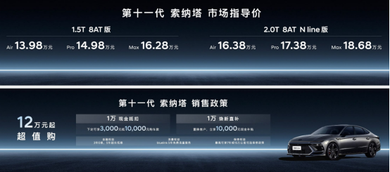 售价13.98万元起 北京现代第十一代索纳塔隆重上市