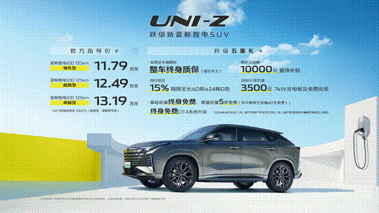 长安UNI-Z开售，可插混可增程11.79万元起