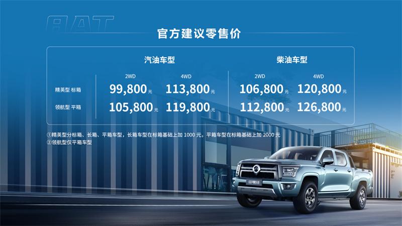 2.0T+8AT黃金動(dòng)力組合，長(zhǎng)城金剛炮8AT上市售價(jià)9.98萬(wàn)元起