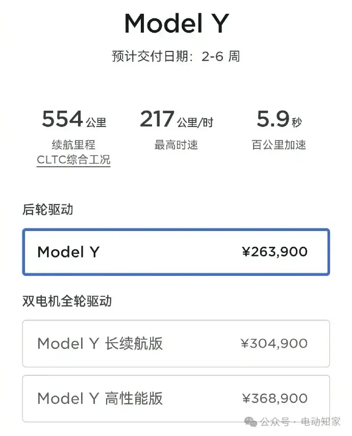 特斯拉Model Y全系涨价