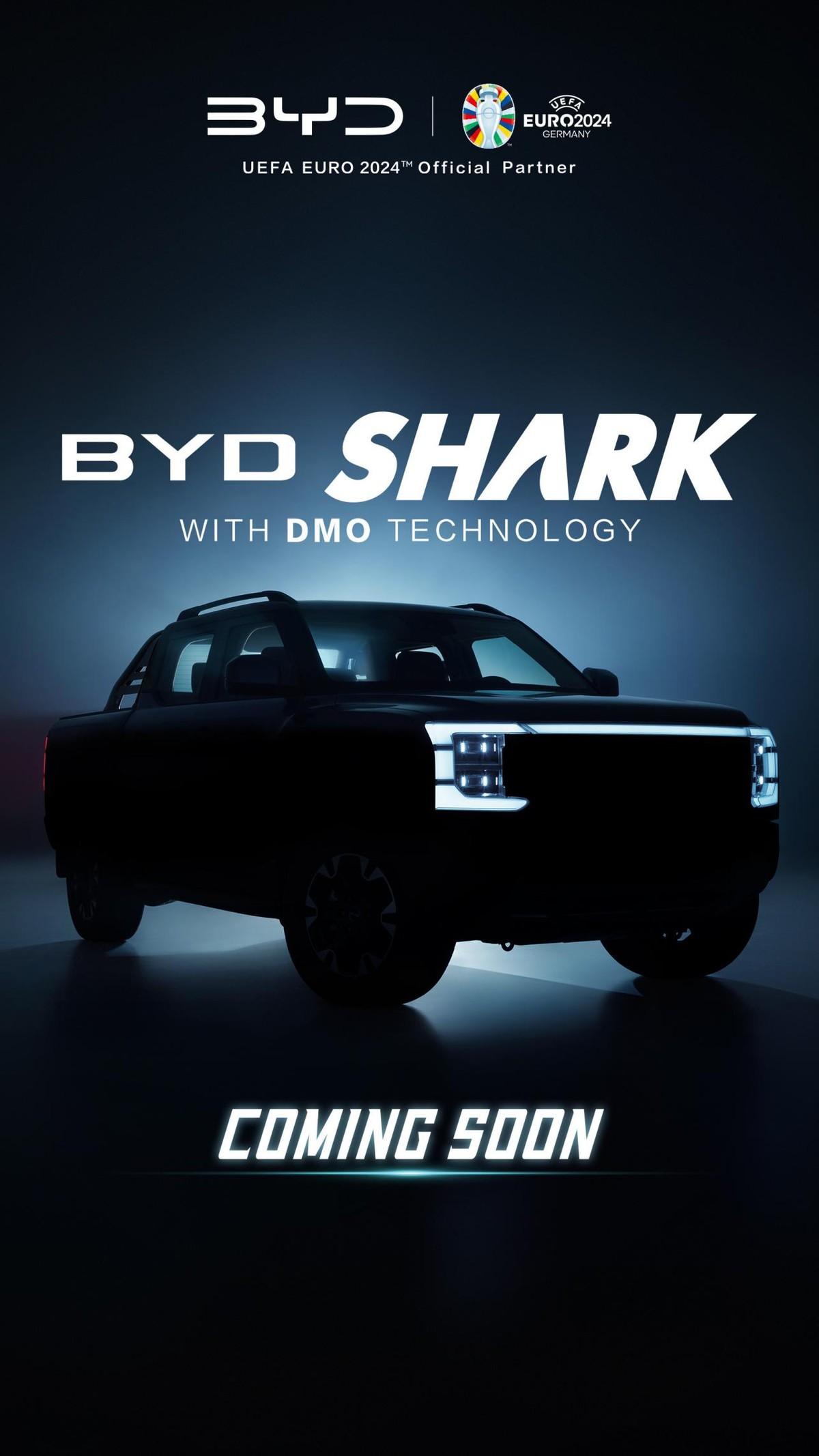 比亚迪皮卡官宣了！定名“BYD SHARK”，搭载DMO混动越野
