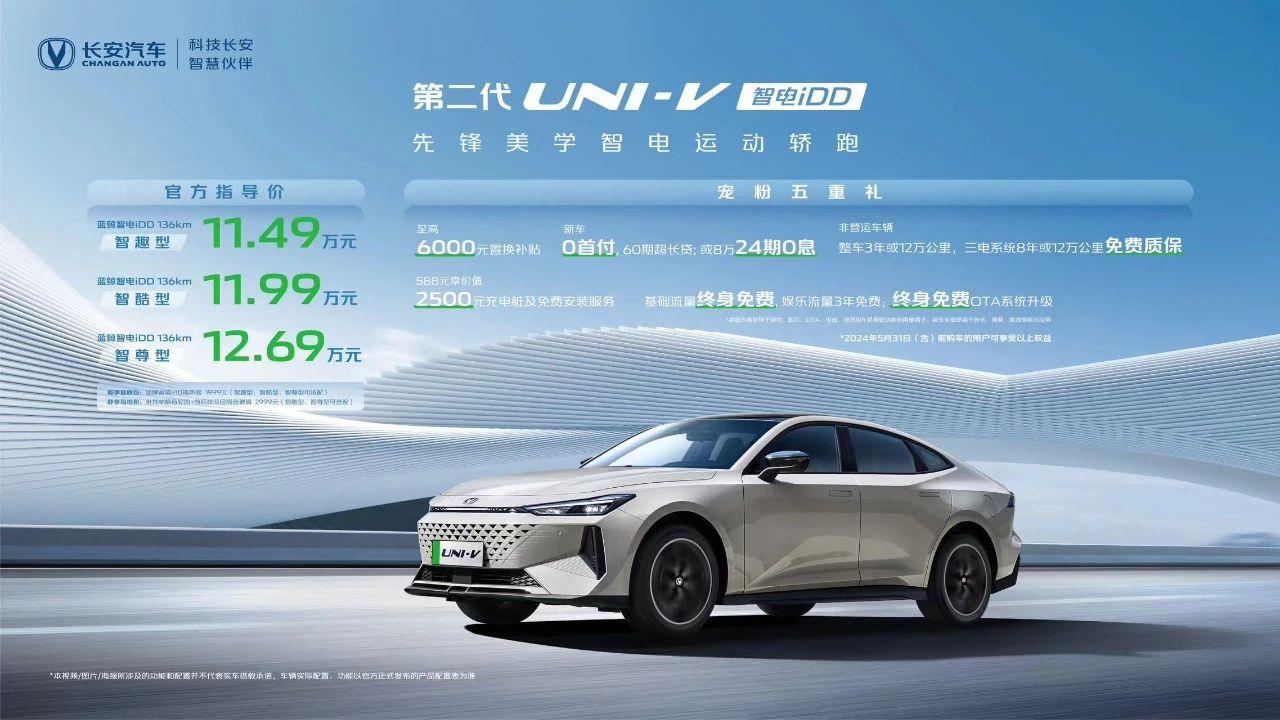 【2024北京车展】长安汽车北京车展发布第二代UNI-V智电iDD 11.49万元起售
