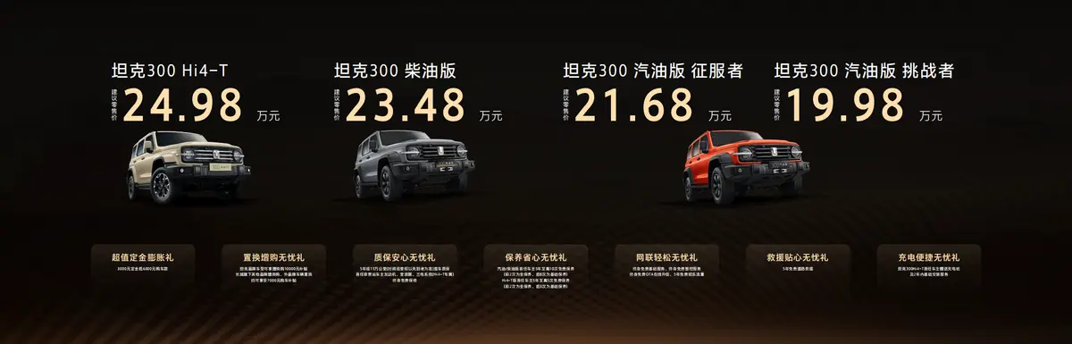 柴油版终登场!2025款坦克300携三种动力上市,19.98万起售