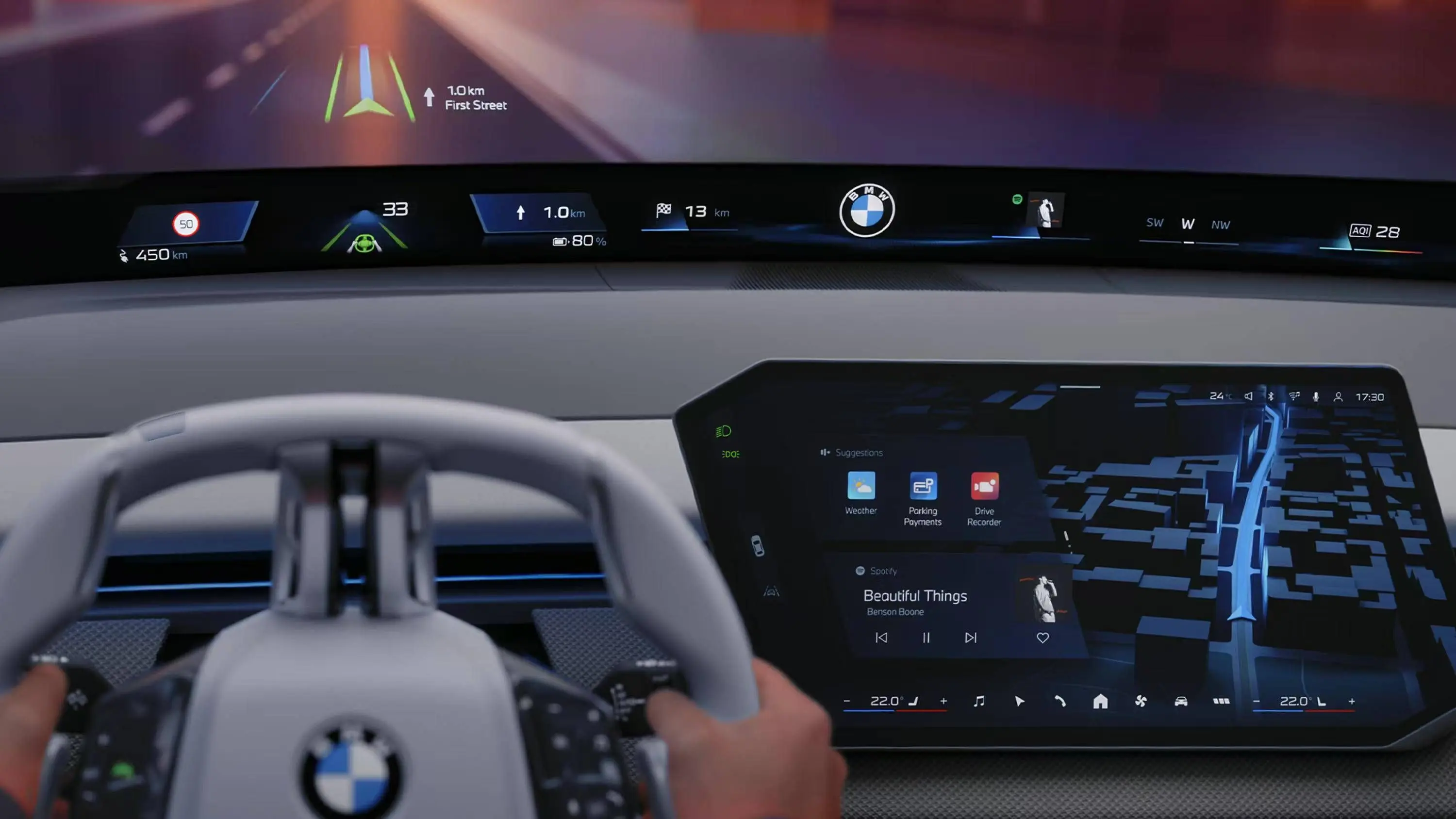 替代传统仪表盘,BMW视平线全景显示即将随BMW新世代车型量产