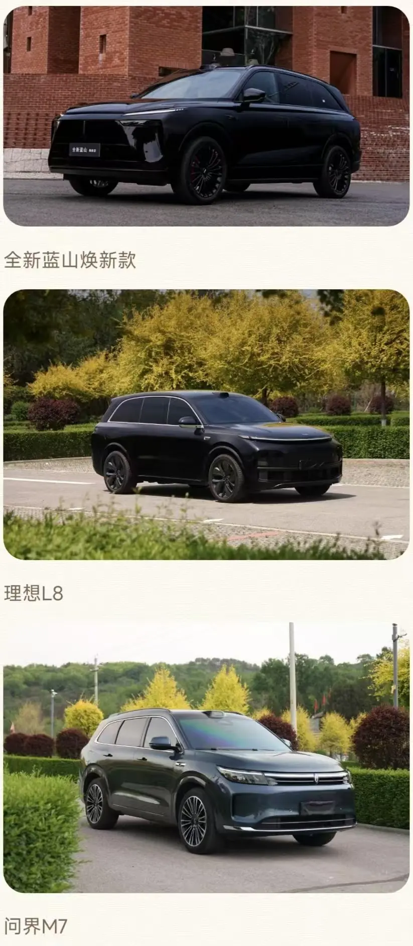 30萬級SUV解析:魏牌全新藍山、理想L8與問界M7誰更符合你的需求？