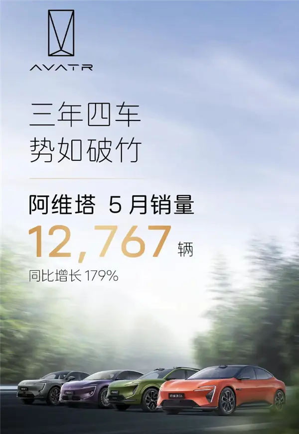 阿維塔5月銷售12767輛