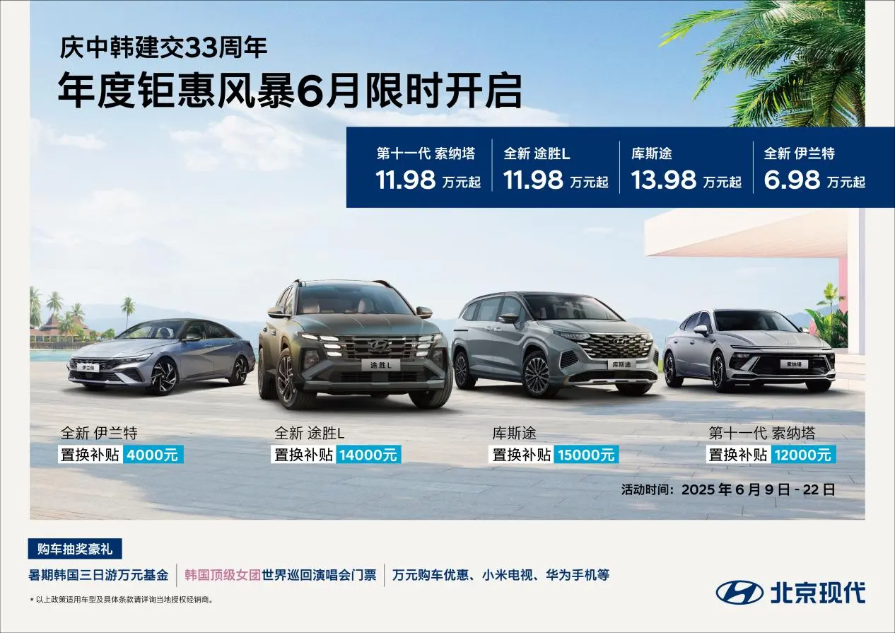 北京現(xiàn)代618鉅惠風(fēng)暴：多重福利引爆盛夏購(gòu)車熱潮