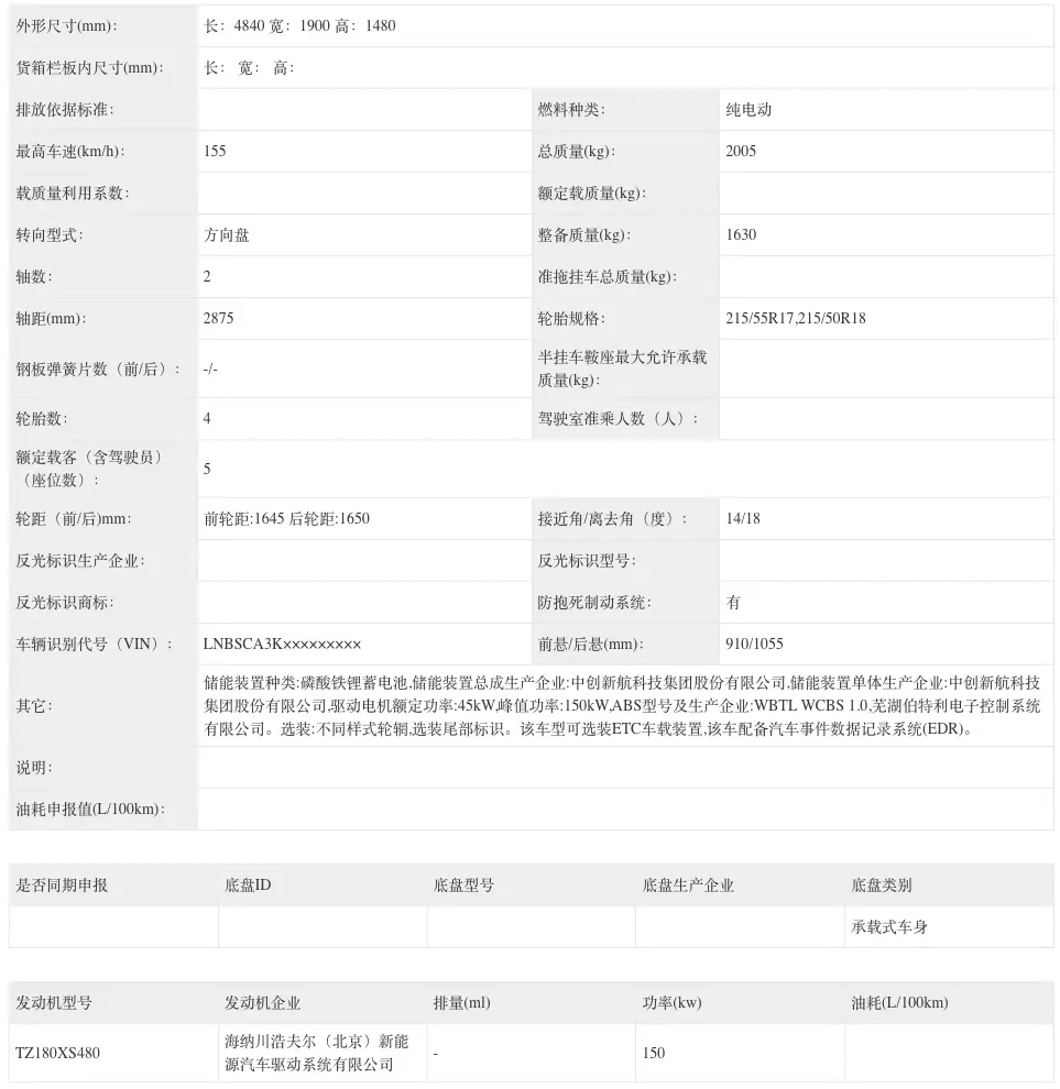 極狐S3申報信息曝光！純電中型轎車新勢力來襲?