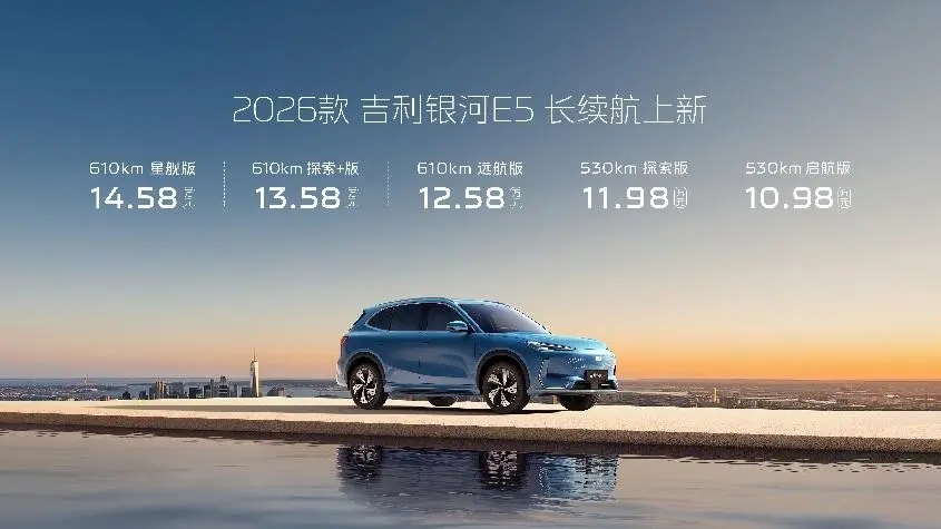 2026款吉利銀河E5煥新上市，續(xù)航智能雙升級，品質(zhì)加量不加價(jià)