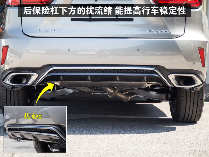 车辆高速行驶时,扰流板可以调节底盘下方的空气流,增加行驶稳定性.